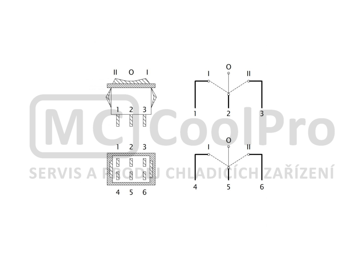 Přepínač 3 pozice Ugolini